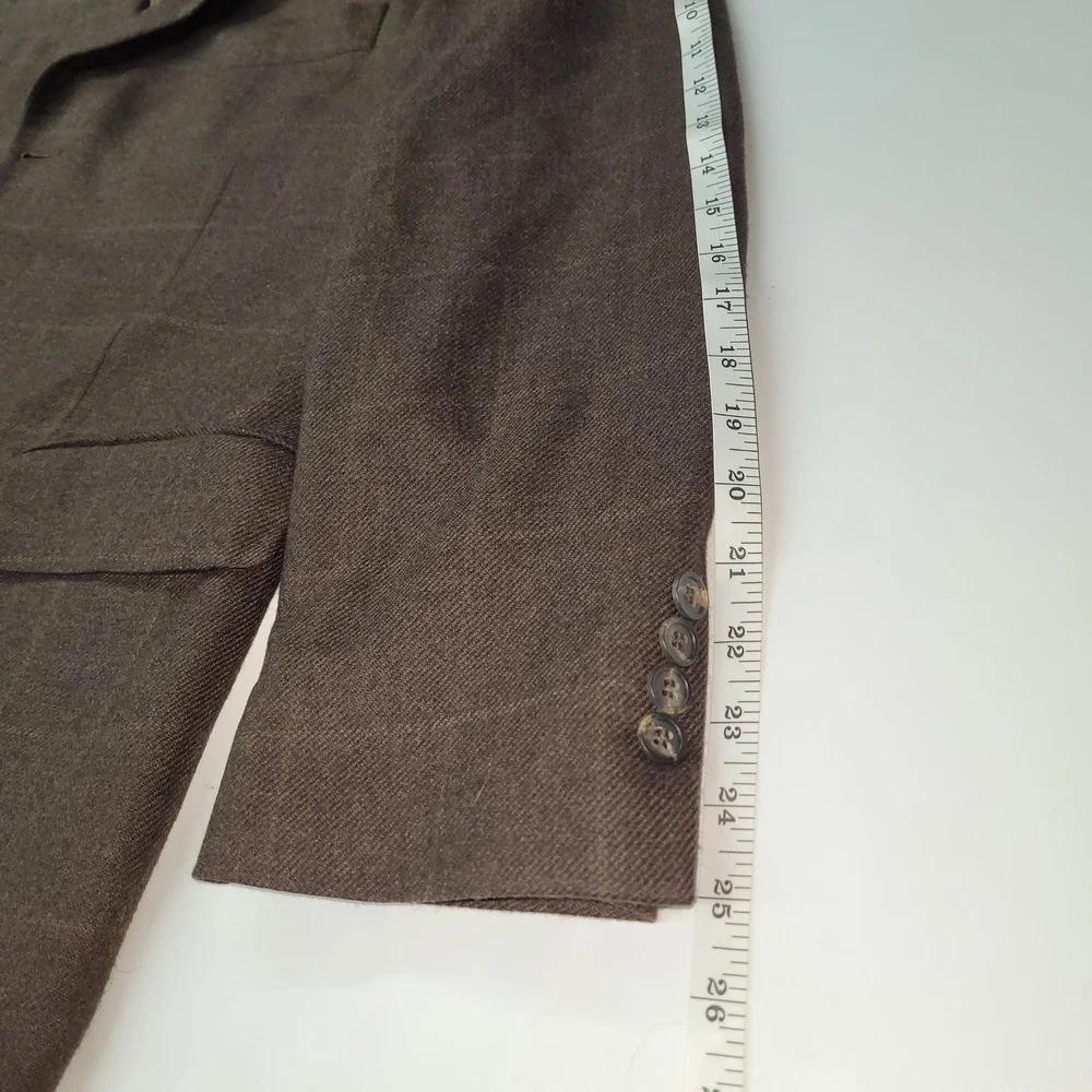 Stafford Mens Brown Plaid Blazer Suit‎ Jacket Sport Coat 42R Wool Cashmere Blend